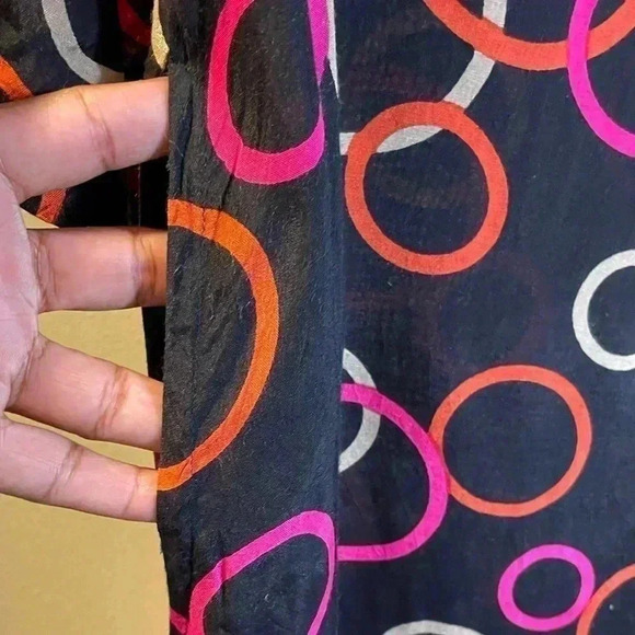 Masai Women’s Sz S Black Circle Print Midi Dress Tie Knot Detail Pockets Viscose - Picture 8 of 9